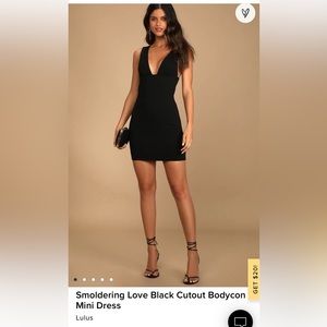 Lulu’s Black bodycon cutout cocktail short dress size Small
